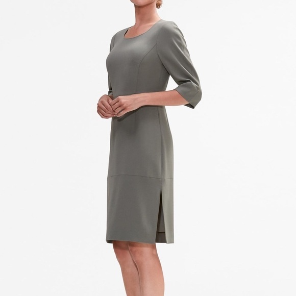 MM Lafleur The Elana Dress Moss 3/4 Sleeve Shift - Picture 4 of 13